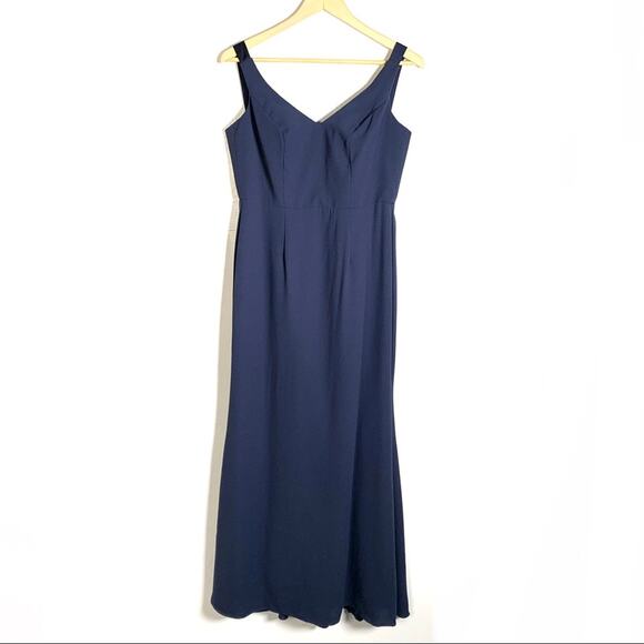 Vera Wang WHITE label midnight blue maxi gown formal bridesmaid dress size 6 - Picture 1 of 6